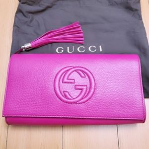 Authentic New Soho Gucci Fushia Clutch/Purse
